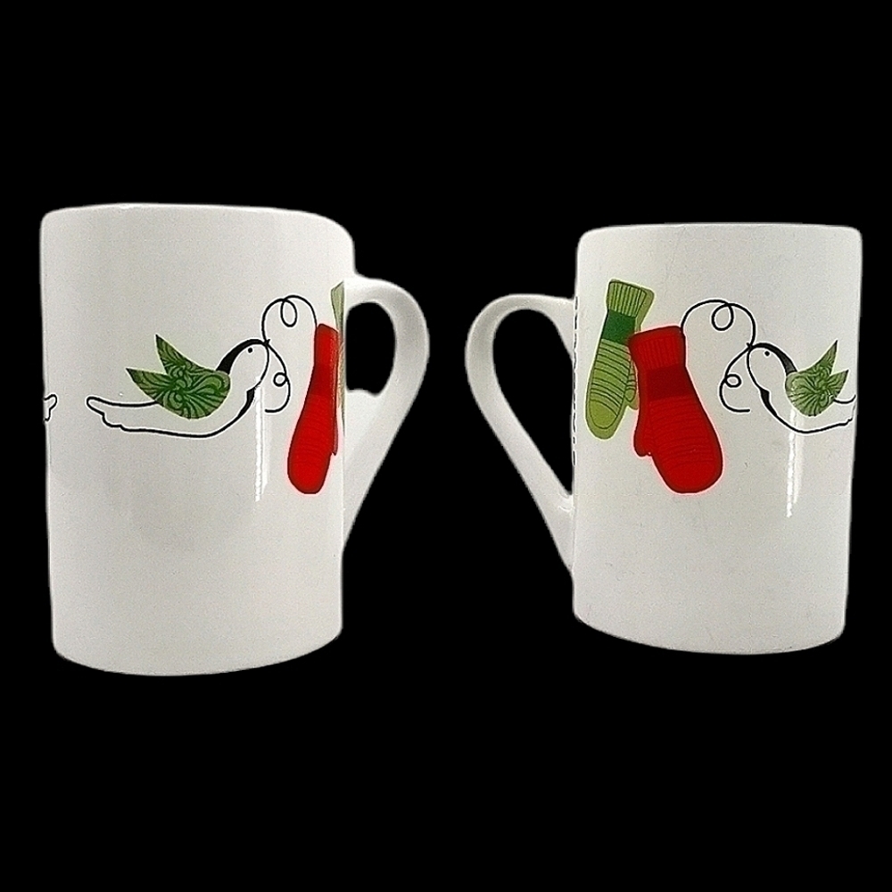 Starbucks Dove Bird Winter Themed Set of Mugs
